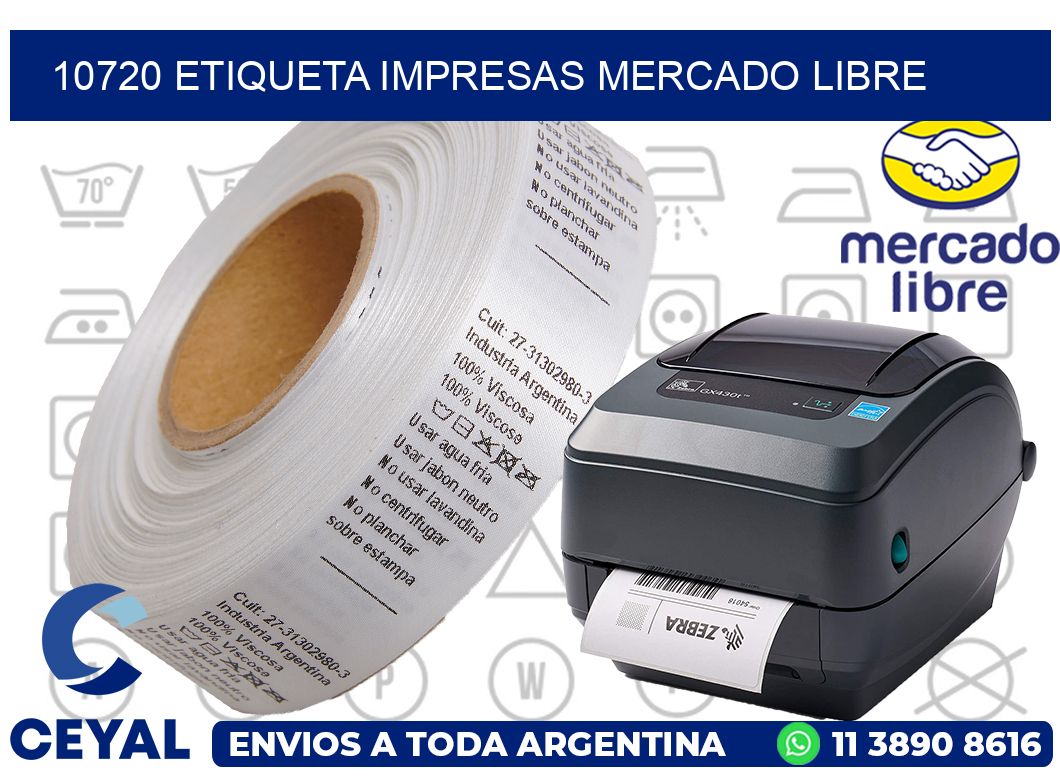 10720 ETIQUETA IMPRESAS MERCADO LIBRE