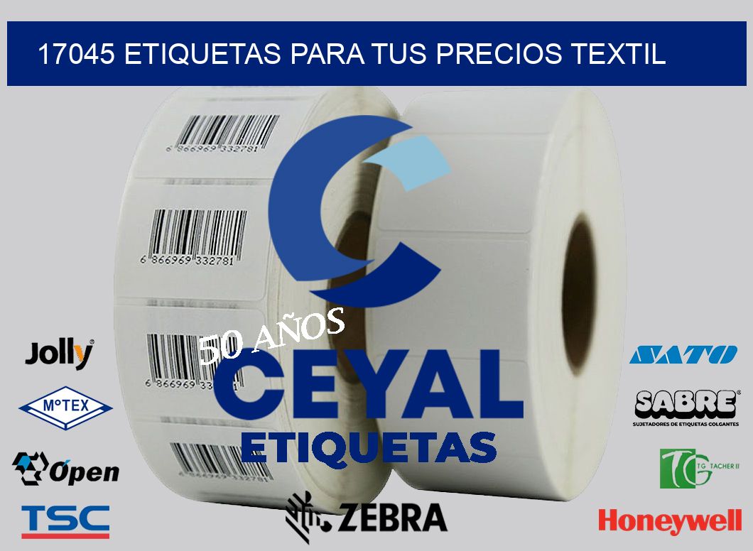 17045 ETIQUETAS PARA TUS PRECIOS TEXTIL