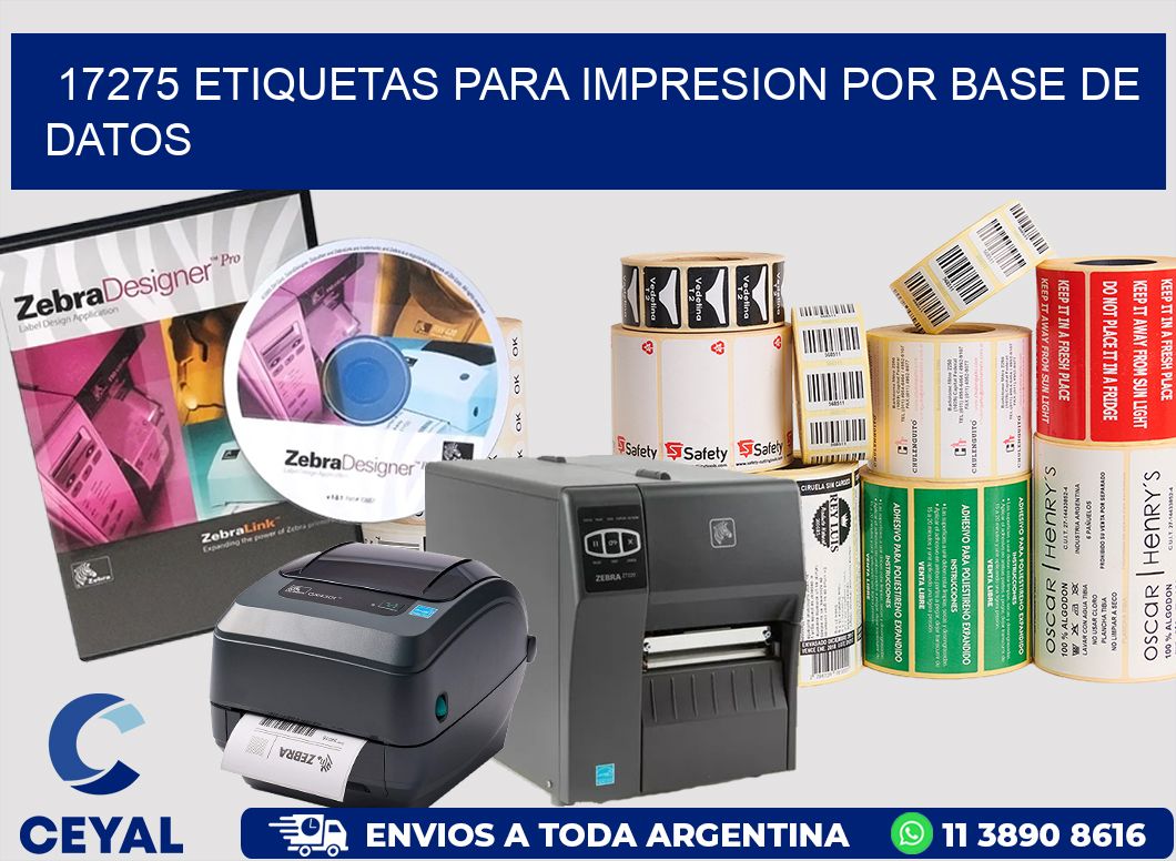 17275 ETIQUETAS PARA IMPRESION POR BASE DE DATOS