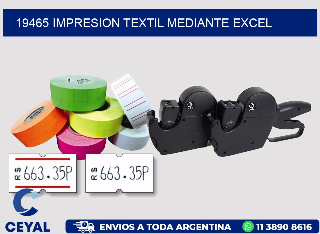 19465 IMPRESION TEXTIL MEDIANTE EXCEL