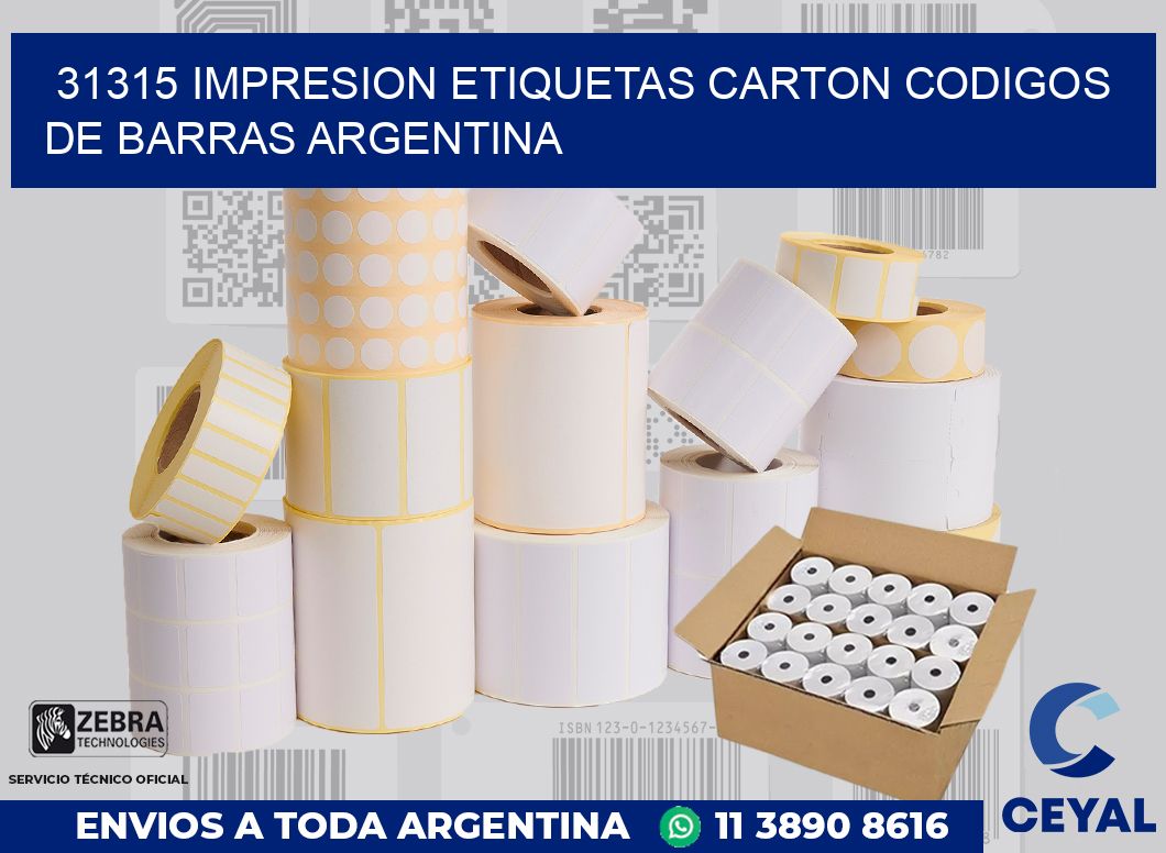 31315 IMPRESION ETIQUETAS CARTON CODIGOS DE BARRAS ARGENTINA