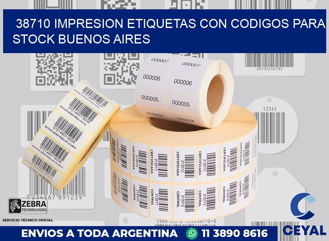 38710 IMPRESION ETIQUETAS CON CODIGOS PARA STOCK BUENOS AIRES