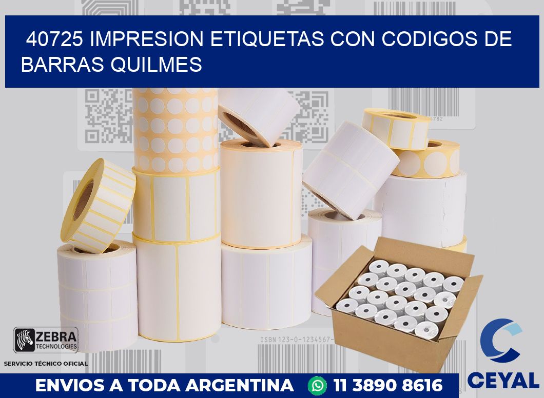40725 IMPRESION ETIQUETAS CON CODIGOS DE BARRAS QUILMES