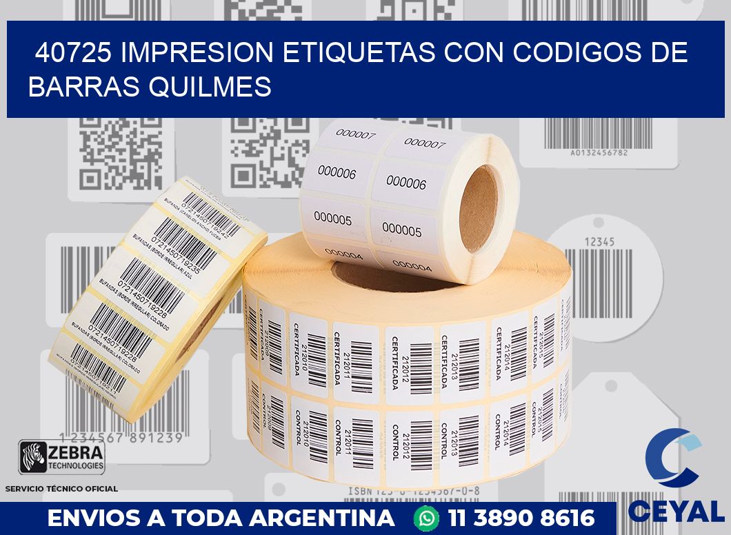40725 IMPRESION ETIQUETAS CON CODIGOS DE BARRAS QUILMES