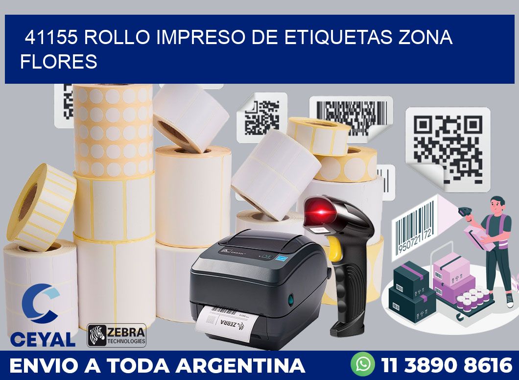 41155 ROLLO IMPRESO DE ETIQUETAS ZONA FLORES