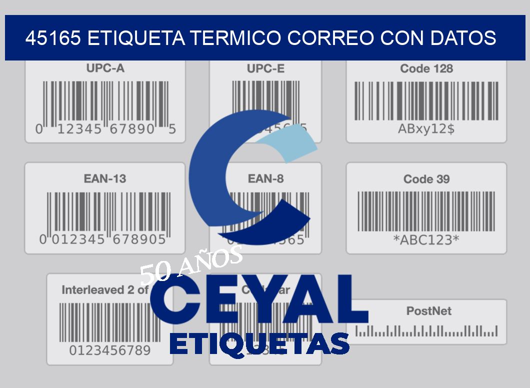 45165 ETIQUETA TERMICO CORREO CON DATOS
