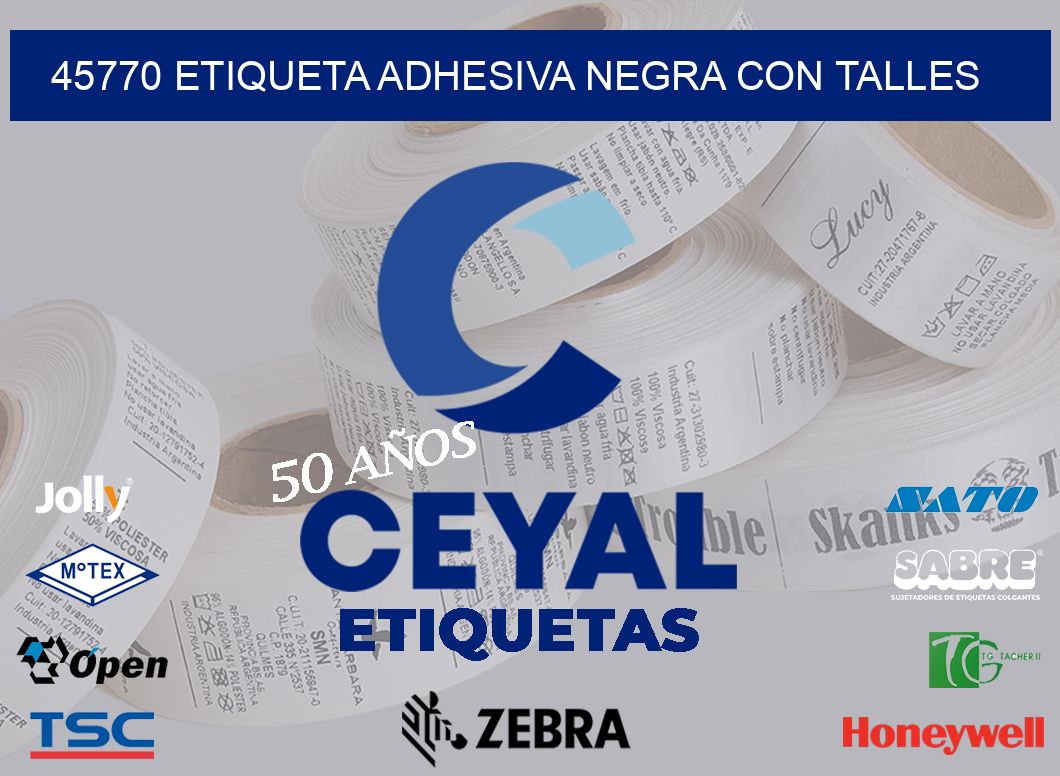 45770 ETIQUETA ADHESIVA NEGRA CON TALLES