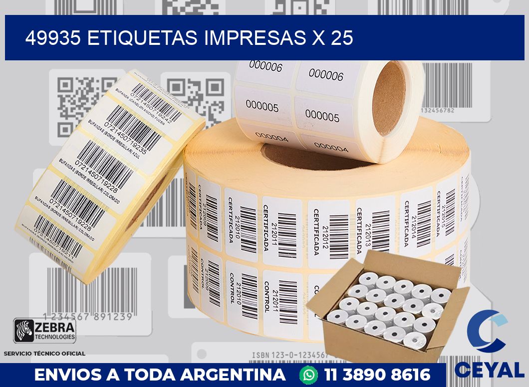 49935 Etiquetas impresas x 25