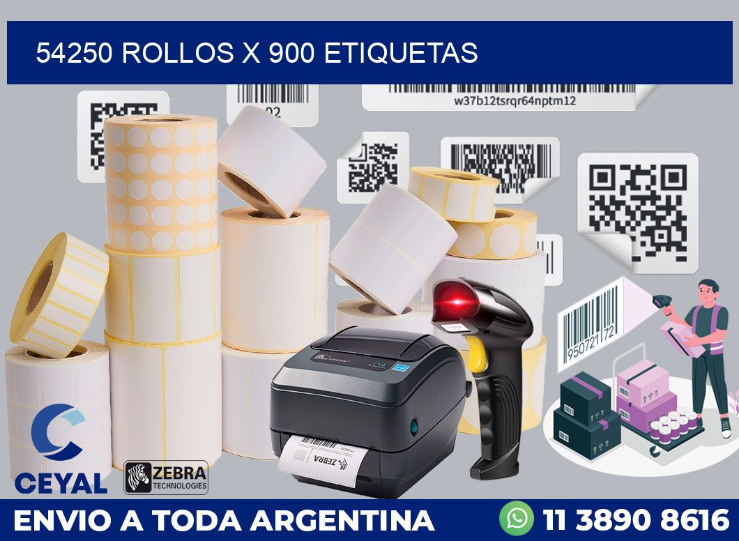 54250 Rollos x 900 etiquetas