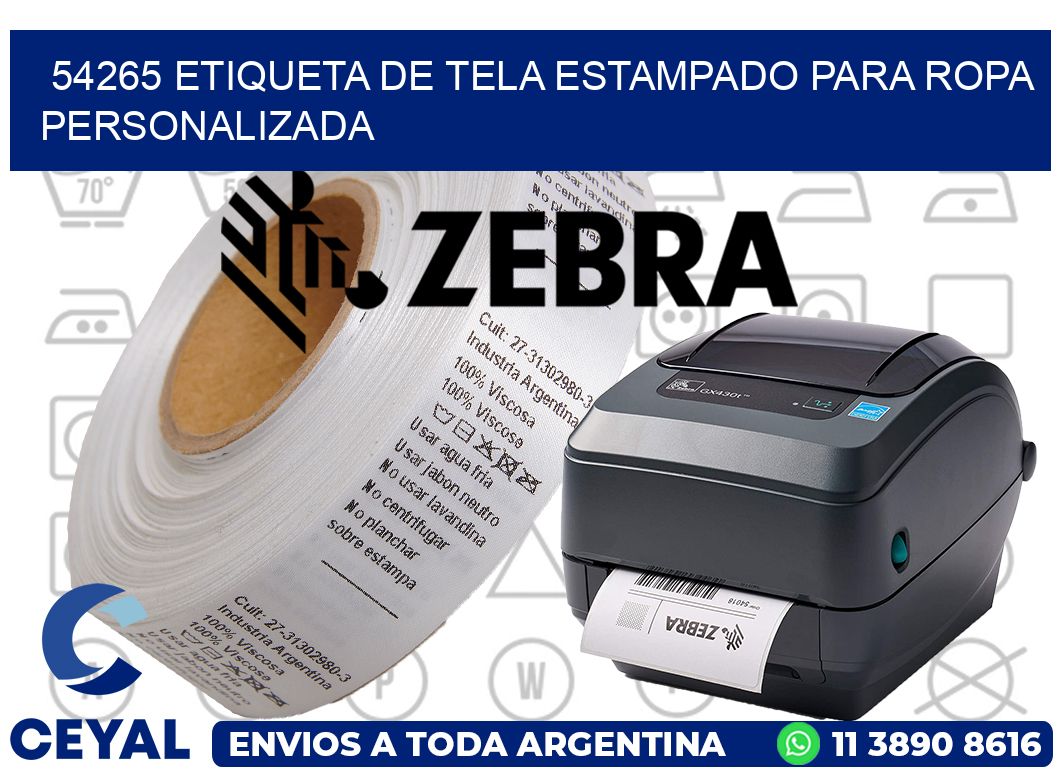 54265 ETIQUETA DE TELA ESTAMPADO PARA ROPA PERSONALIZADA