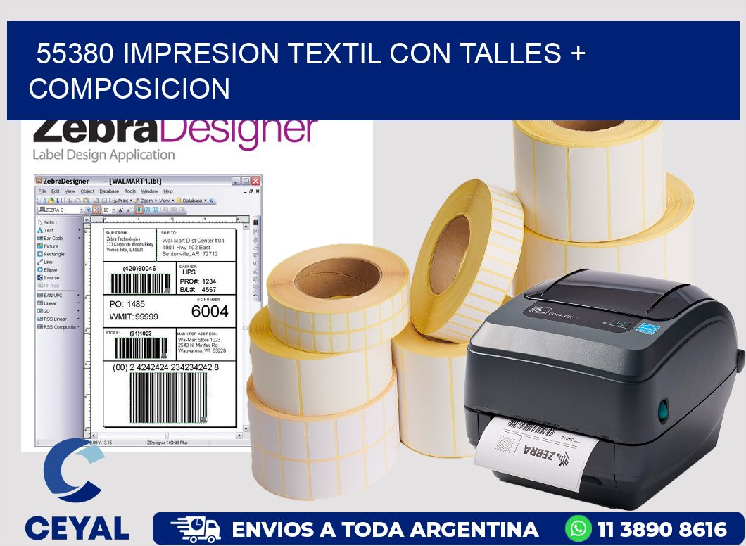 55380 IMPRESION TEXTIL CON TALLES + COMPOSICION