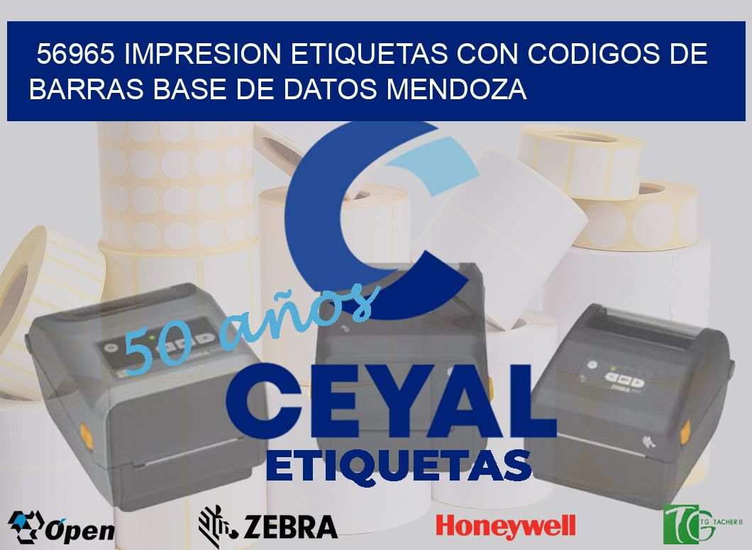 56965 IMPRESION ETIQUETAS CON CODIGOS DE BARRAS BASE DE DATOS MENDOZA