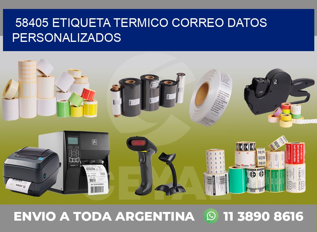 58405 ETIQUETA TERMICO CORREO DATOS PERSONALIZADOS