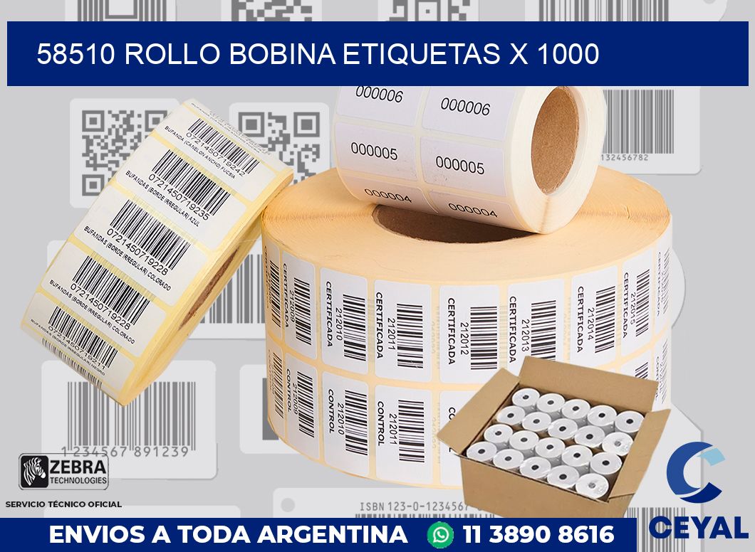 58510 Rollo bobina etiquetas x 1000