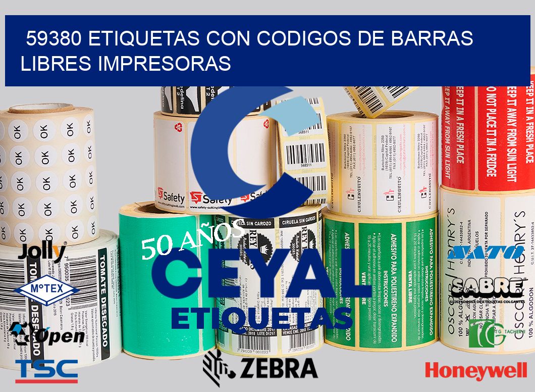 59380 ETIQUETAS CON CODIGOS DE BARRAS LIBRES IMPRESORAS