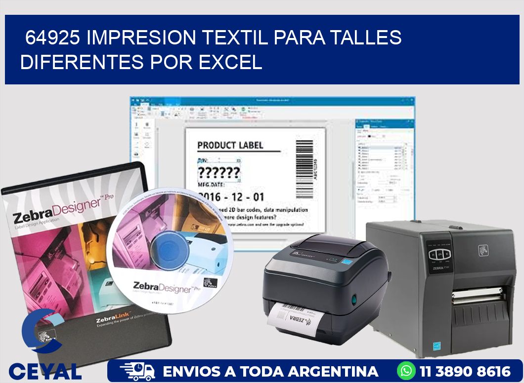 64925 IMPRESION TEXTIL PARA TALLES DIFERENTES POR EXCEL