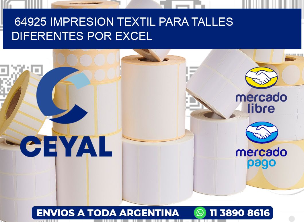 64925 IMPRESION TEXTIL PARA TALLES DIFERENTES POR EXCEL