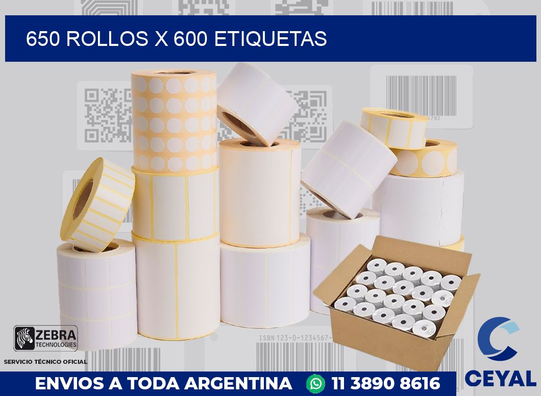 650 Rollos x 600 etiquetas