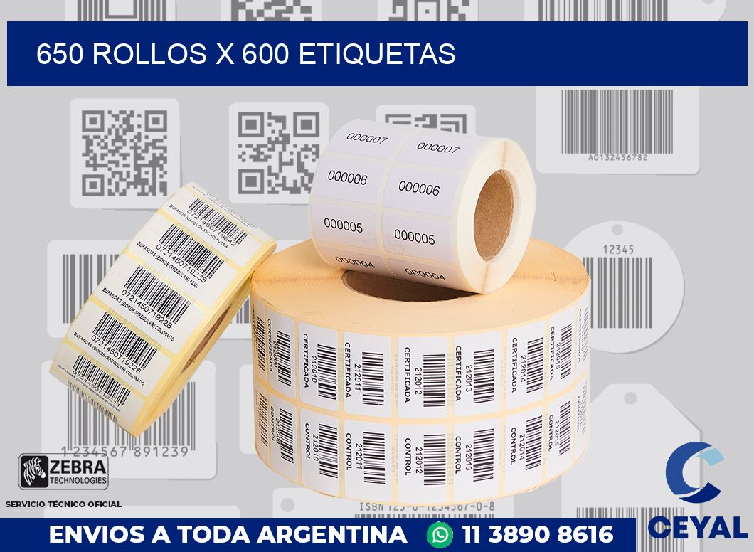 650 Rollos x 600 etiquetas