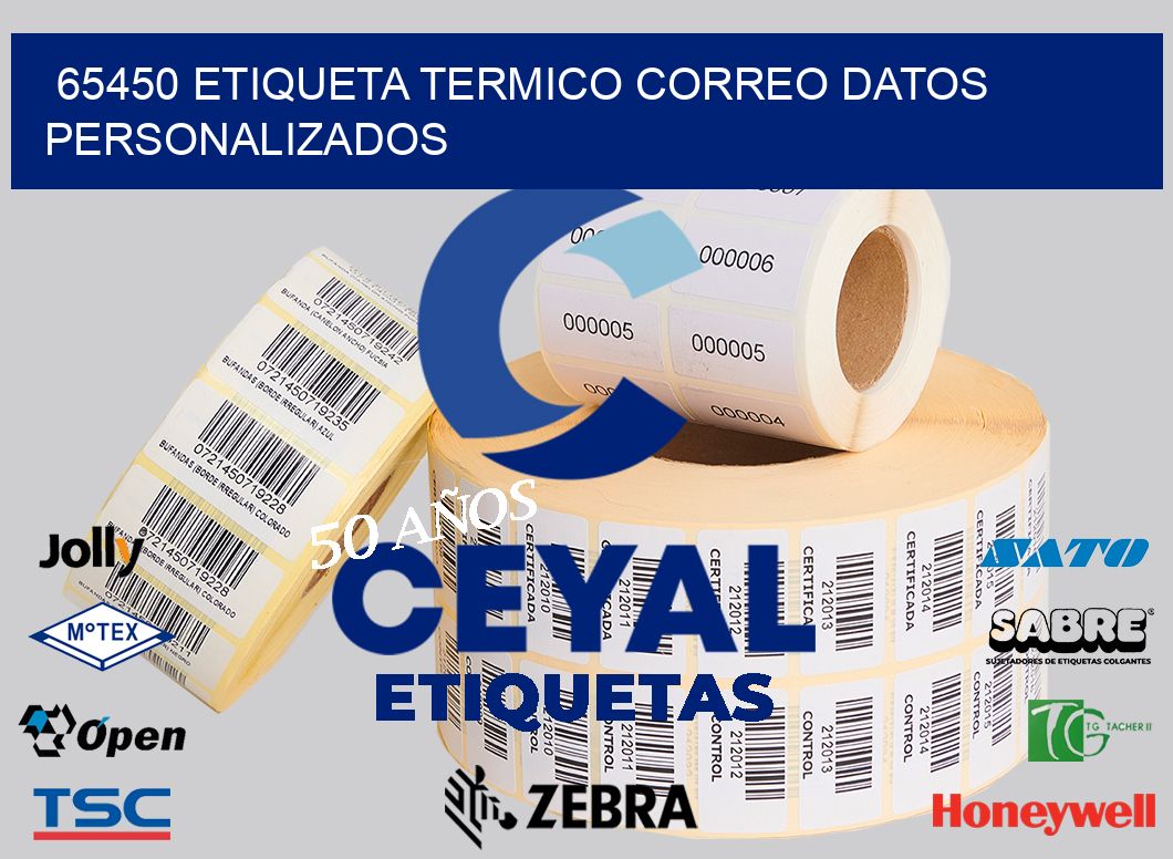 65450 ETIQUETA TERMICO CORREO DATOS PERSONALIZADOS