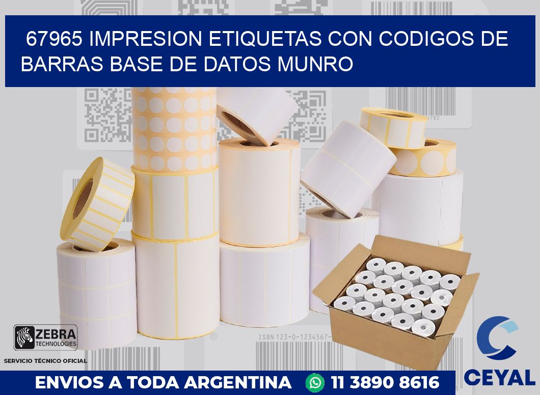 67965 IMPRESION ETIQUETAS CON CODIGOS DE BARRAS BASE DE DATOS MUNRO