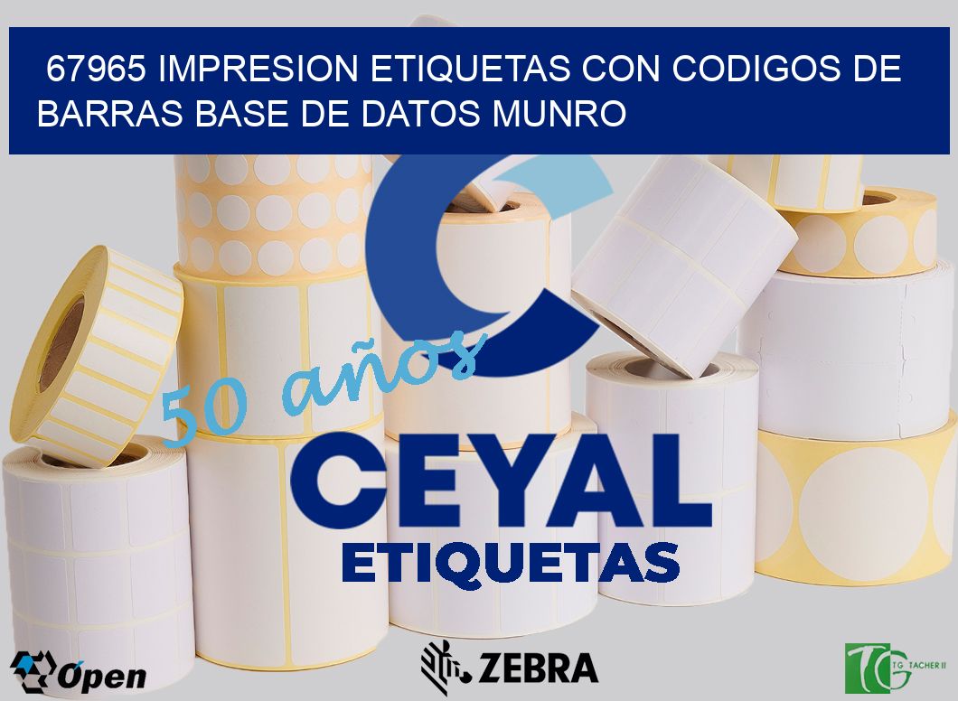 67965 IMPRESION ETIQUETAS CON CODIGOS DE BARRAS BASE DE DATOS MUNRO