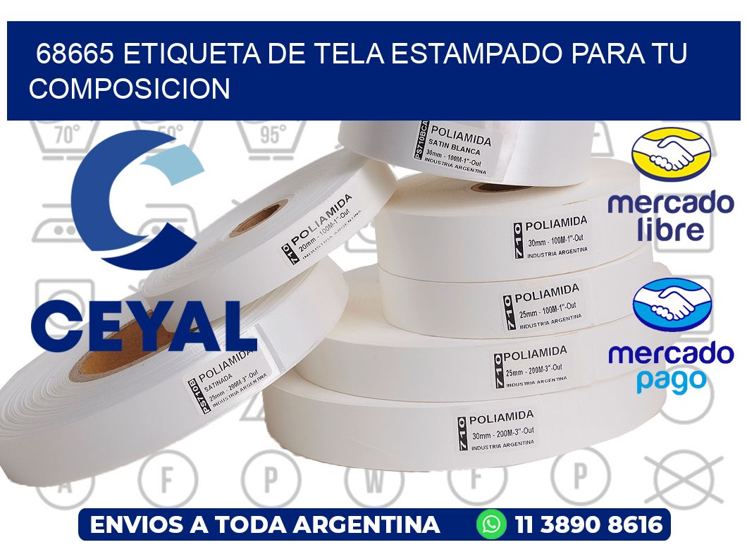 68665 ETIQUETA DE TELA ESTAMPADO PARA TU COMPOSICION