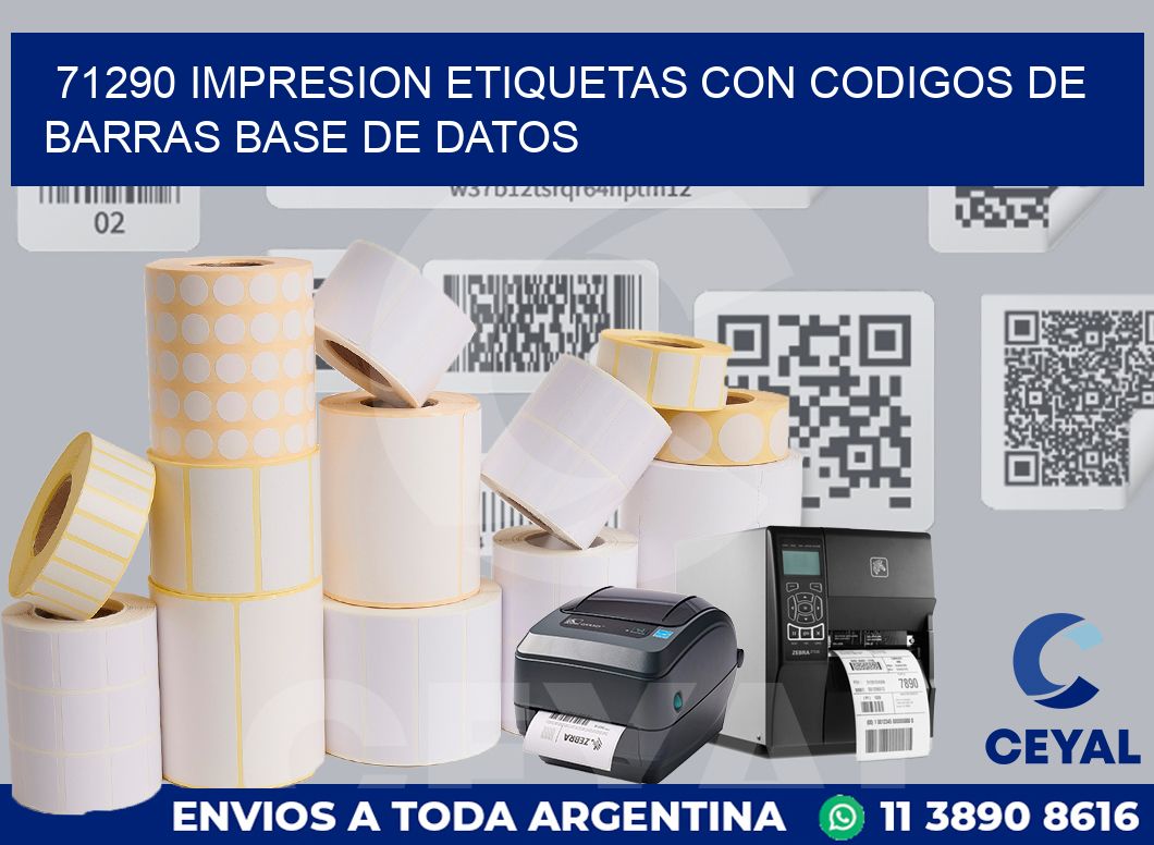 71290 IMPRESION ETIQUETAS CON CODIGOS DE BARRAS BASE DE DATOS