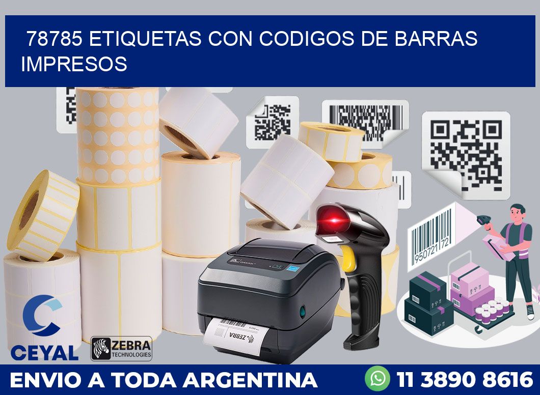 78785 ETIQUETAS CON CODIGOS DE BARRAS IMPRESOS