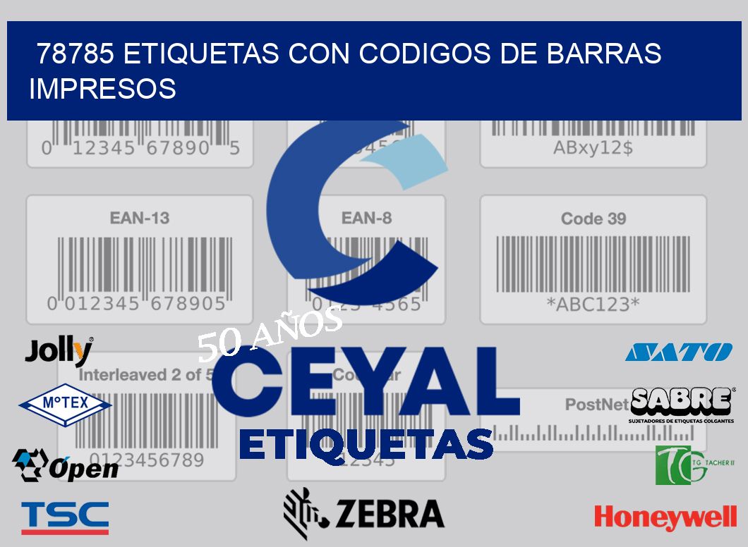 78785 ETIQUETAS CON CODIGOS DE BARRAS IMPRESOS