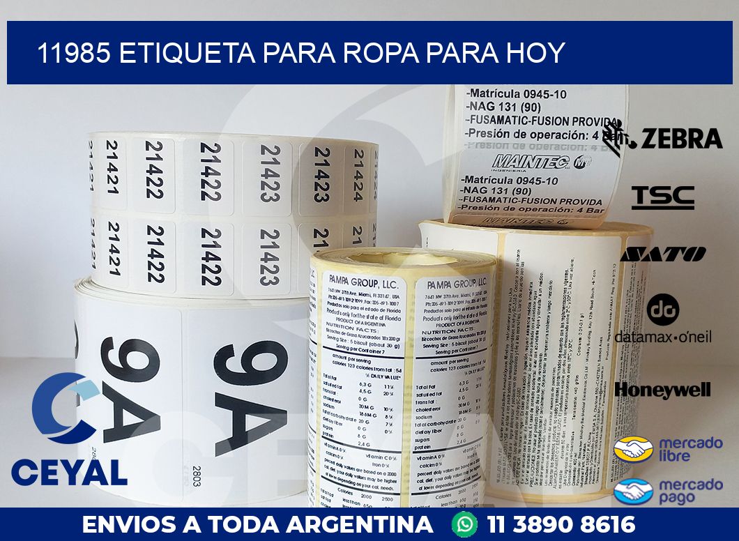 11985 ETIQUETA PARA ROPA PARA HOY