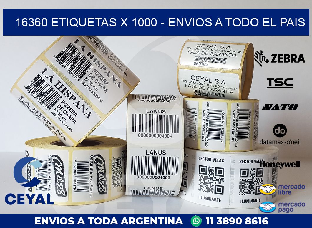 16360 ETIQUETAS X 1000 – ENVIOS A TODO EL PAIS