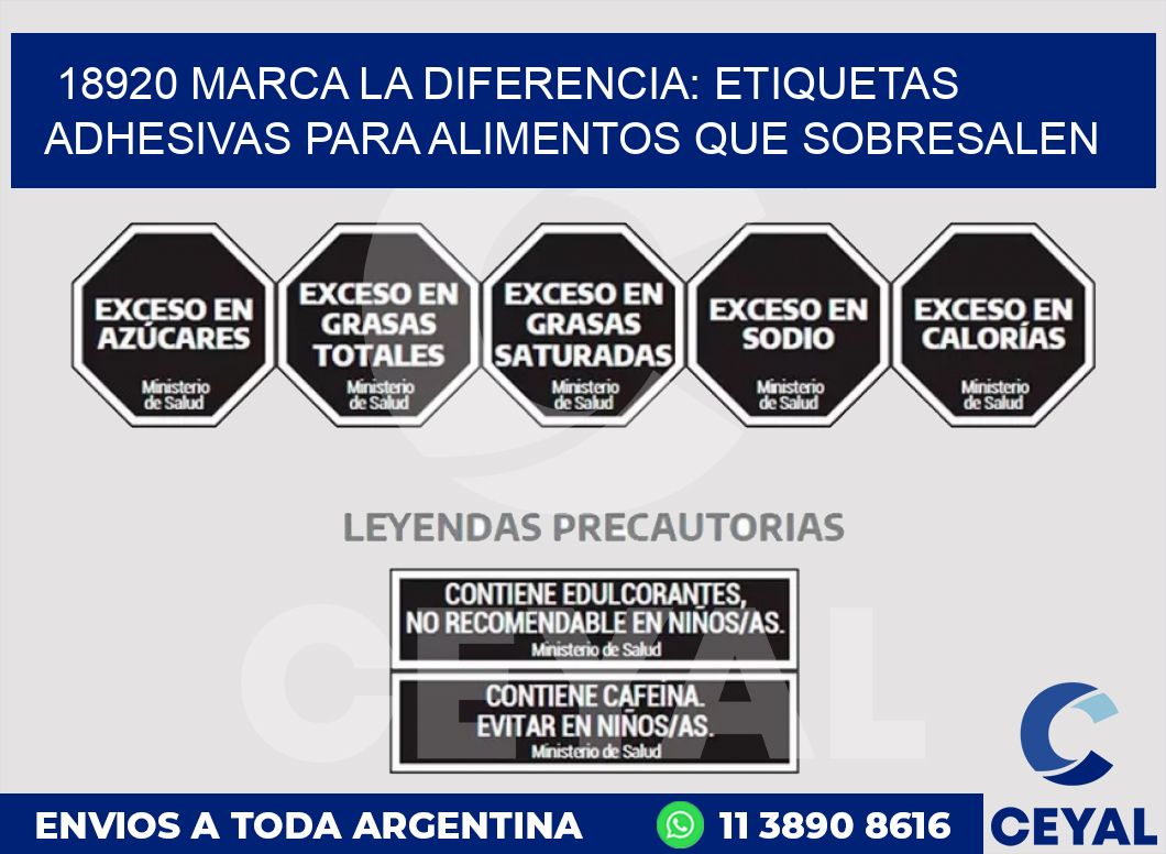 18920 MARCA LA DIFERENCIA: ETIQUETAS ADHESIVAS PARA ALIMENTOS QUE SOBRESALEN