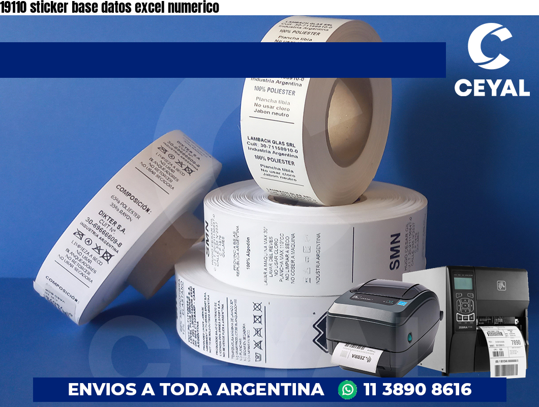 19110 sticker base datos excel numerico