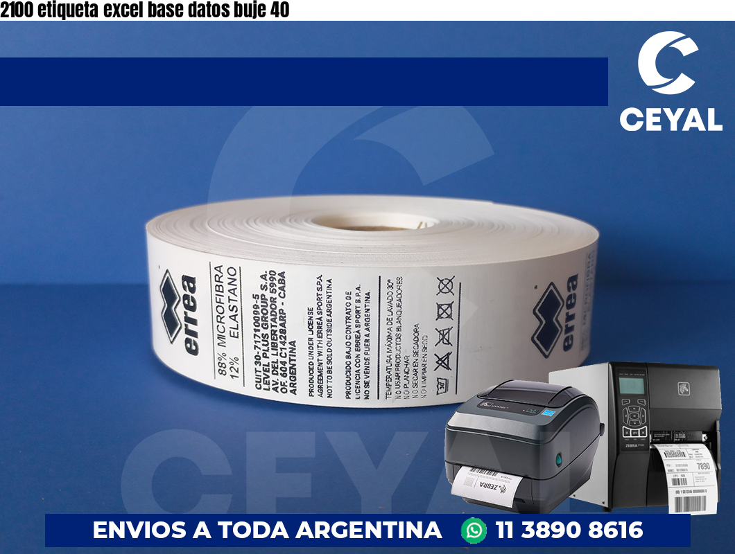 2100 etiqueta excel base datos buje 40