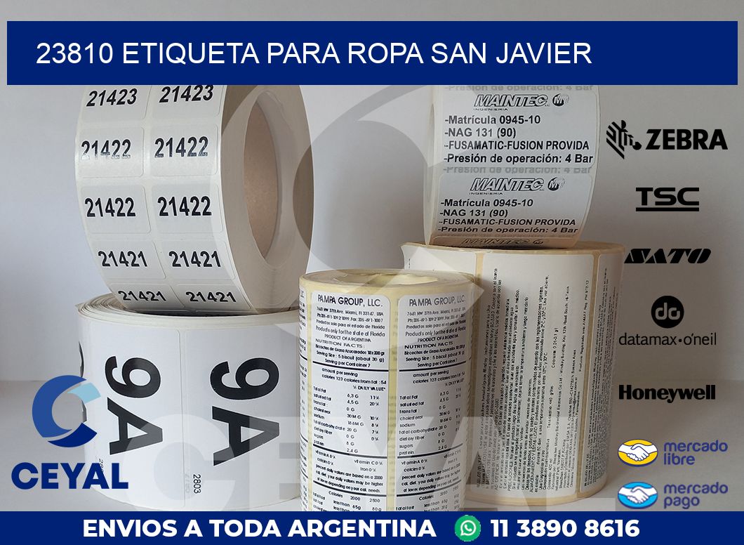 23810 ETIQUETA PARA ROPA SAN JAVIER