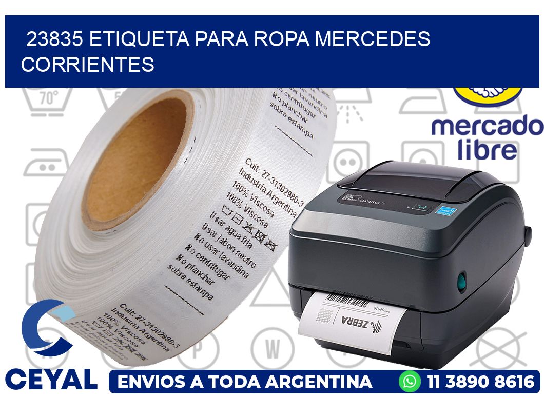 23835 ETIQUETA PARA ROPA MERCEDES CORRIENTES