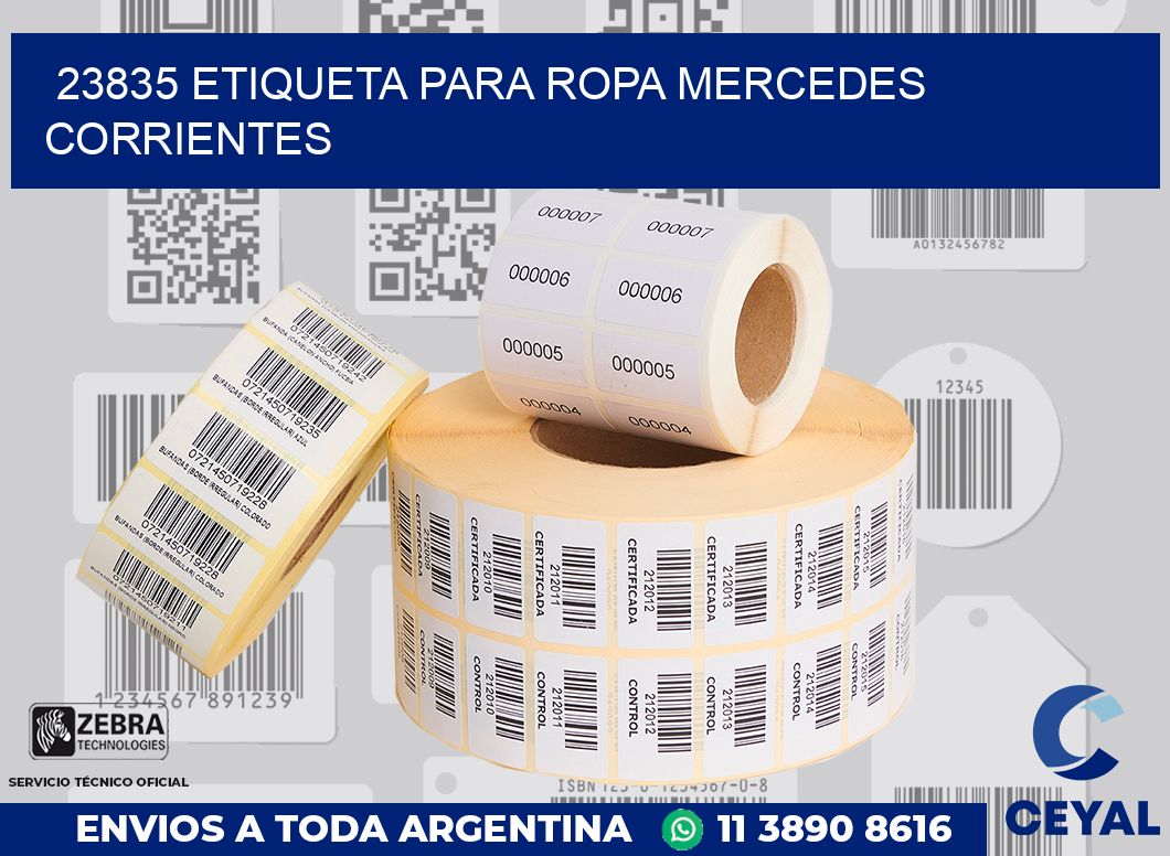 23835 ETIQUETA PARA ROPA MERCEDES CORRIENTES