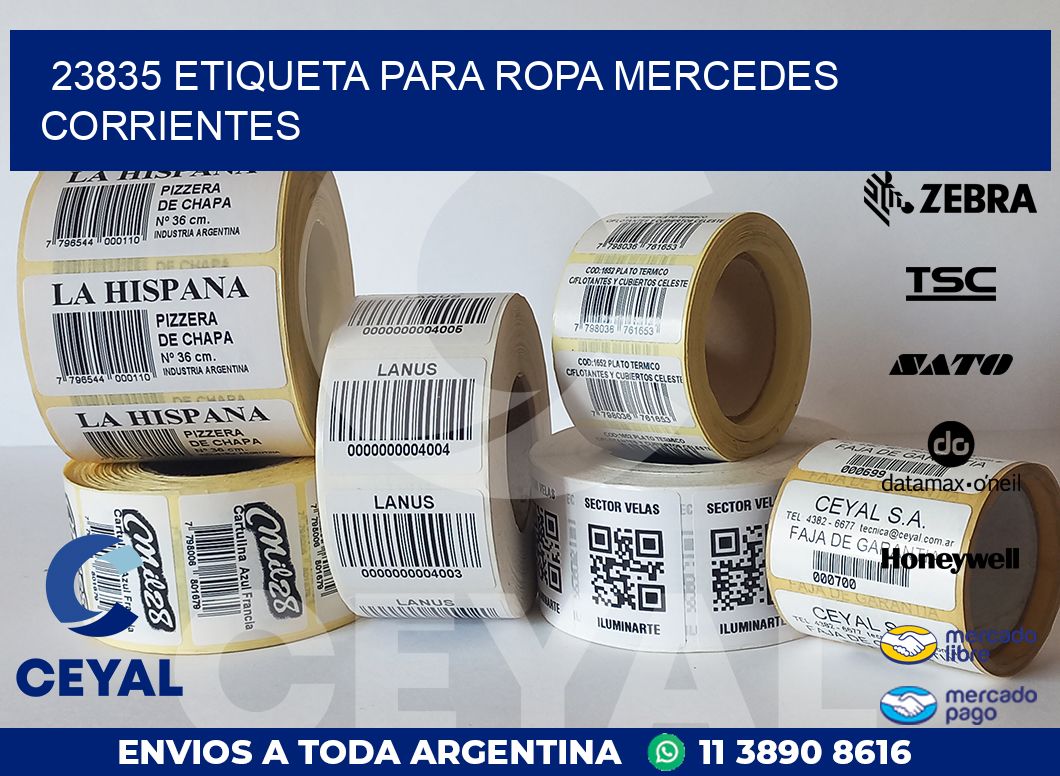 23835 ETIQUETA PARA ROPA MERCEDES CORRIENTES