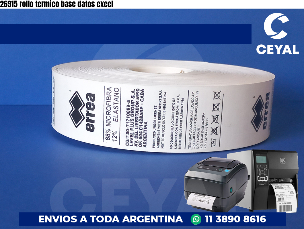 26915 rollo termico base datos excel