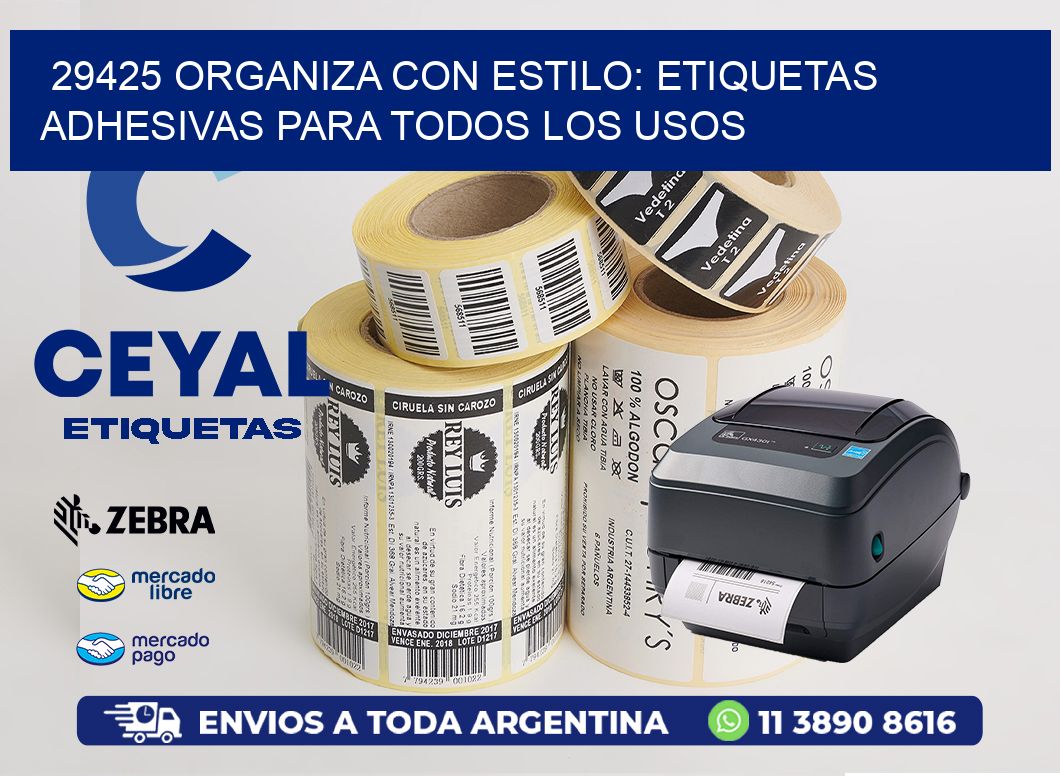 29425 Organiza con Estilo: Etiquetas Adhesivas para Todos los Usos