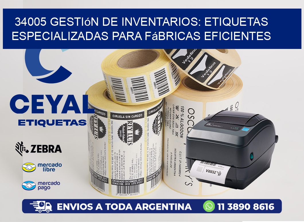 34005 Gestión de Inventarios: Etiquetas Especializadas para Fábricas Eficientes