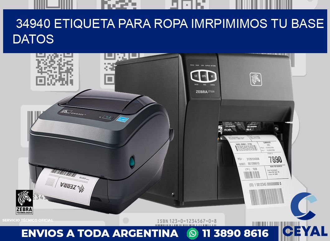34940 ETIQUETA PARA ROPA IMRPIMIMOS TU BASE DATOS