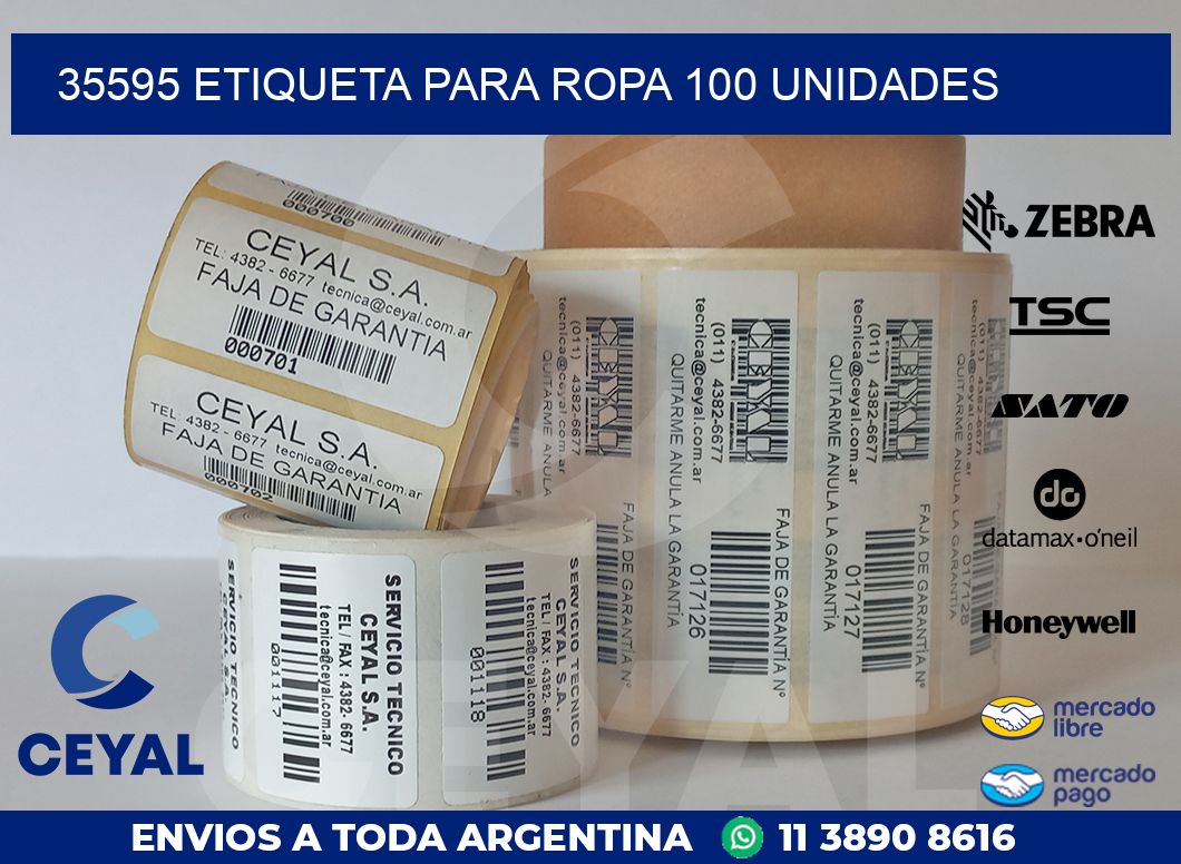 35595 ETIQUETA PARA ROPA 100 UNIDADES