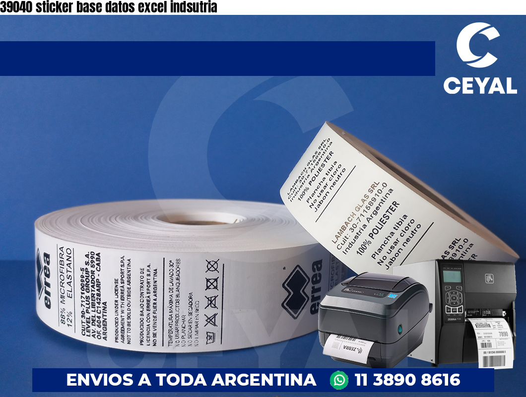 39040 sticker base datos excel indsutria