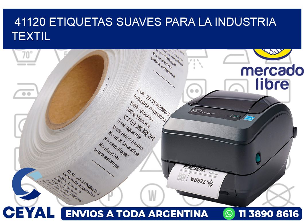 41120 ETIQUETAS SUAVES PARA LA INDUSTRIA TEXTIL