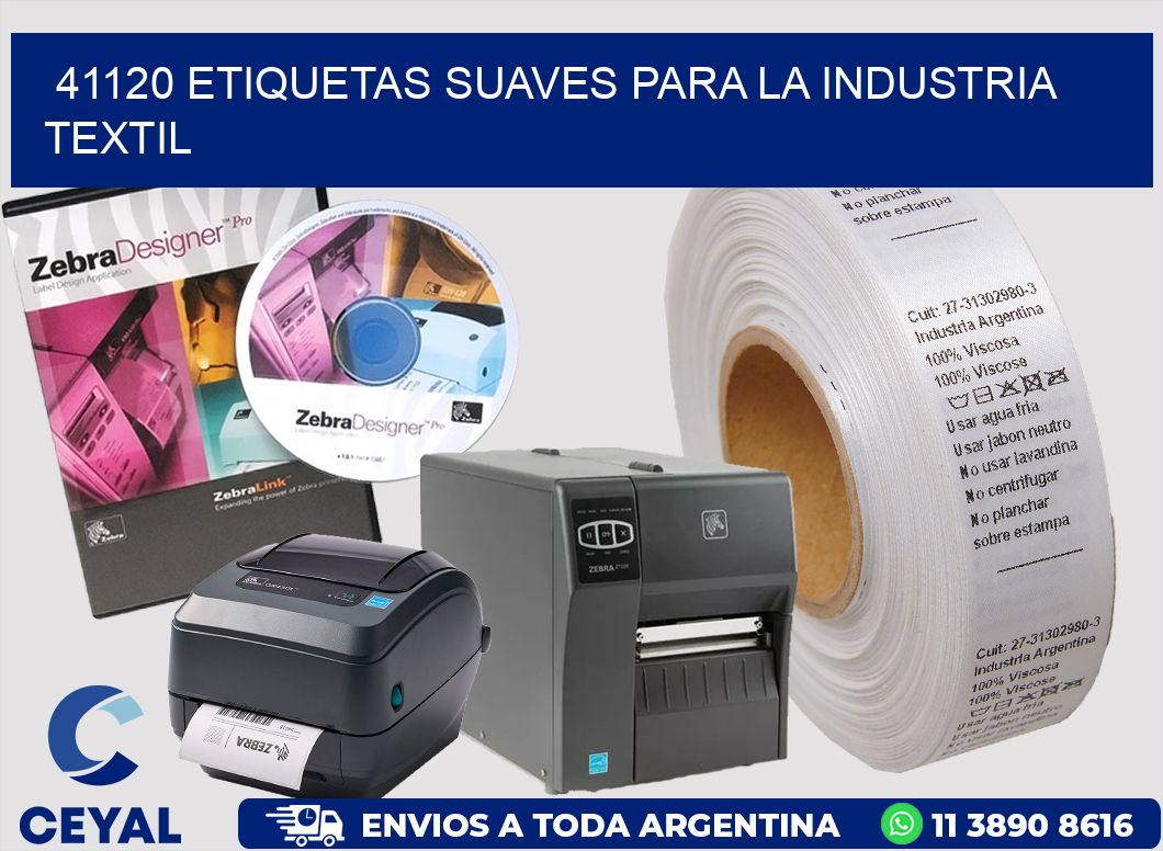 41120 ETIQUETAS SUAVES PARA LA INDUSTRIA TEXTIL
