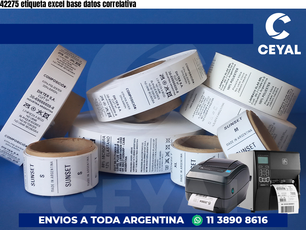 42275 etiqueta excel base datos correlativa