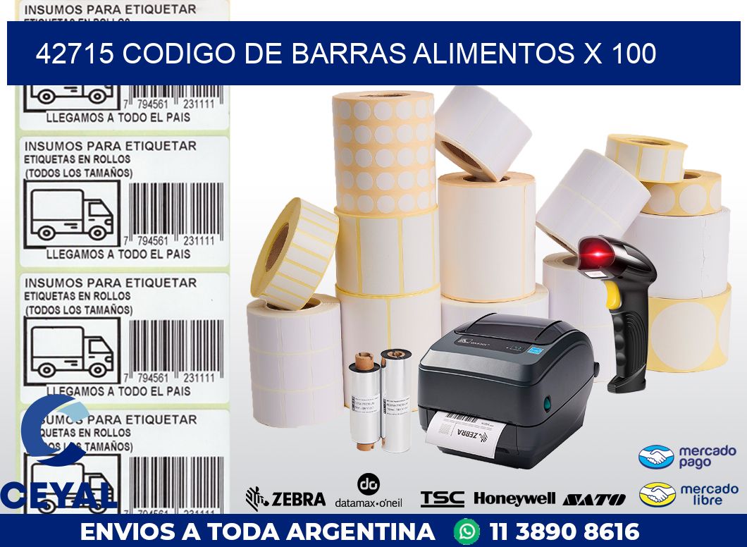 42715 CODIGO DE BARRAS ALIMENTOS x 100