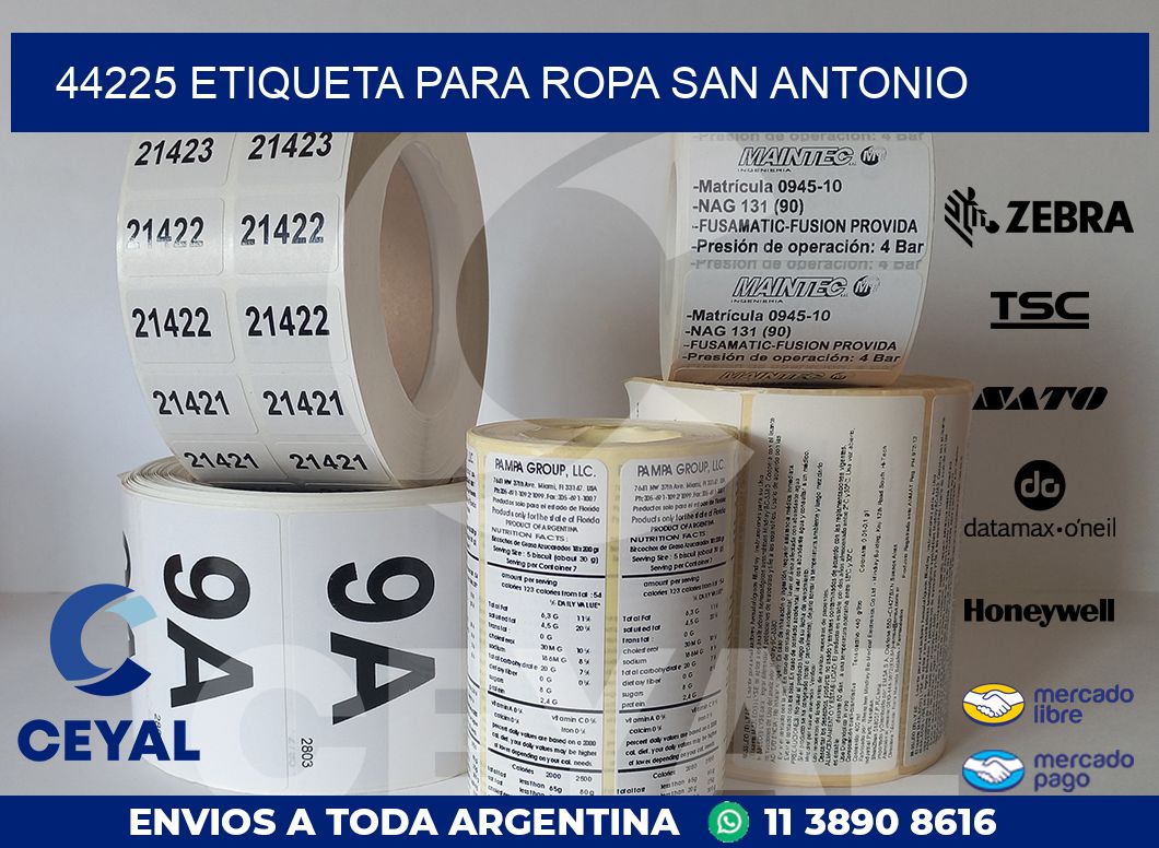 44225 ETIQUETA PARA ROPA SAN ANTONIO